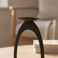 Candle Holder with Arched Frame Tabletop Pillar Candle Holder Modern Decor for Living Room