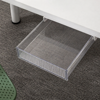 Under Desk Drawer Organiser, Automatic Large PP Storage, 24x21.3x6.5cm Office Desk Solution, Space Saving Home Office