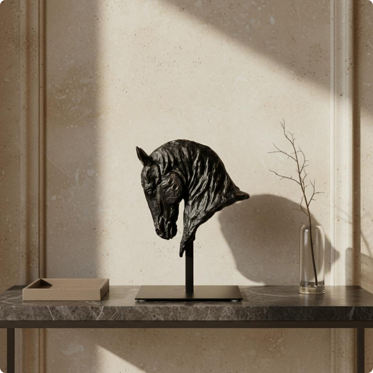 Abstract Horse Sculpture Modern Style Horse Head Statue for Hotel
