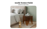 Space-Saving Sofa Side Table Transparent Look Waterfall Side Table Multi-Functional Nightstand Modern Design for Apartment Dwellers, Homeowners, Interior Decorators, Bedroom, Home Office