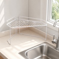 Kitchen Storage Rack, Slide-Type, 2-Tier, Under Sink, Under Vanity Storage Rack, With Drawer, Modern White