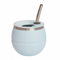 Stainless Steel Drinking Cup Curved Straw Yerba Mate Cup Broad Opening Drinkware for Everyday Use