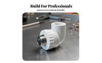 White Plastic Thread Adapter Ribbed Collar PPR Elbow Fitting Male Threaded Elbow Fitting