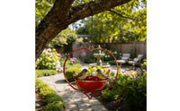 Wide Mouth Iron Bird Feeder Outdoor Use Hanging Bird Feeder Rust Resistant Easy to Clean for Garden, Patio, Balcony