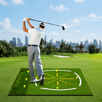 Sporting Driving Range Mat 1.17m x 1.52m, Chipping Practice Mat for Indoor & Outdoor Use, Non-Slip EVA Base Swing Practice Mat with Tee Holder
