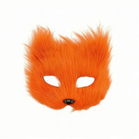 Faux Synthetic Hair Canine Mask and Tail Set Faux Synthetic Hair Canine Mask with Tail Furry Animal Costume Soft for Cosplayers, Halloween, Stage Performances