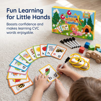 Educational Flashcards for CVC Words & English Phonics - Kids Learning Cards 3-6 Years