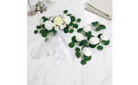 7 Pieces Wedding Car Flowers with Ribbons Romantic Wedding Car Decoration Ribbon Set Easy to Install for Brides, Chair Backs
