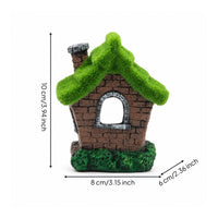 Mossy Aquarium Ornament with Moss Roof Realistic Aquarium Decoration House with Moss Resin Aquatic Tank House Small