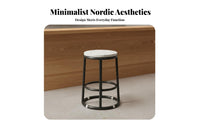 Minimalist Design Backless Round Bar Stool Sturdy Construction Nordic Design Counter Stool Built-in Footrest Backless Metal Barstool Versatile for Cafe Owners, Homeowners, Adults, Restaurant, Pub, Home, Dining Room
