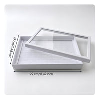 Multi-Slot Band Holder Box with Clear Lid Dust-Proof Band Holder Organizer Box Slim-Profile Jewelry Tray with Clear Lid High-Capacity for Dresser, Countertop