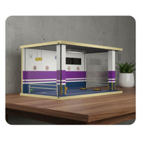 1/18 Scale Garage Diorama Wooden 1/18 Scale Car Display Case Realistic Lighted Garage Diorama for Desk Decoration