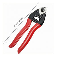 Black Metal Head Manual Wire Rope Cutter Red Handles Coil-Assisted-Loaded Wire Cutter