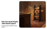 360° Rotation Rotating Tree-Shaped Bookshelf Child-Friendly Rotating Tree-Shaped Shelf Accessible Design Bookcase Space-Saving for Children, Toddlers, Parents, Playroom, Classroom, Nursery, Kindergarten