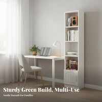 Optional Cabinet Doors Unobstructedstanding Shelving Unit with Cabinets Multi-Functional Bookshelf Large Capacity Bookcase Sturdy Construction for Families, Book Lovers, Homeowners, Living Room, Study, Home Office, Bedroom