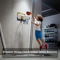 Punch-No-Drill Installation Foldable Basketball Hoop Easy to Install Wall-Mounted Basketball Set Quiet Play Shatterproof Backboard for Toddlers, Students, Bedroom, Playroom, Living Room, Office