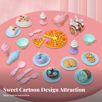 44 Pieces Afternoon Tea Toy Set Great Gift Pretend Dessert Tea Set