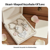 2 Pieces Mother Daughter Keychain Set Stainless Steel Split Heart Keychain Set