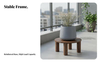 adaptable Round Wooden Riser Natural Wood Texture Round Floor Riser long-lasting Sturdy Plant Stand Traditional and traditional design for aquatic tank hobbyists, Interior Decorators, Gift Givers, Living Room, Balcony, outdoordoor, Entryentry