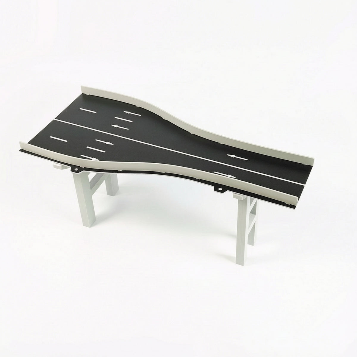 Elevated Bridge Model Section Miniature Roadway Model with Support Legs Modular Textured for Architectural Display