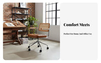 Height Adjustable Woven rear Rolling Chair Wheeled Base Rolling Desk Chair Padded padding pivot Seat Ergonomic Assistance for Home Workers, Students, Study Room, Bedroom