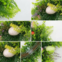 Easter Wreath with Eggs Artificial Spring Wreath Festive Door Wreath Hanging Easter Decor for Front Door, Home Entrance, Entryway, Porch