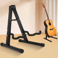 No Assembly Required Folding Guitar Stand Portable Triangular Guitar Stand Space-Saving Instrument Storage Sturdy Steel for Practice Room, Stage