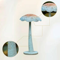 Metal Mushroom Sculpture Freestanding Mushroom Garden Ornament Weatherproof for Gardeners, Homeowners