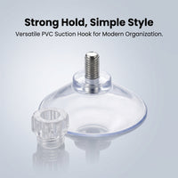 PVC Suction Cup Hook with Screw and Nut, Waterproof Suction Cup Hooks for Shower Wall Hanging, DIY for Glass Doors, 55mm Diameter 17g Weight