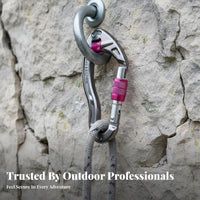 Lightweight 25KN Pulley Carabiner Anti-Slip Grip Locking Pulley Carabiner Snag Snag-Resistant Climbing Hardware for Rescue Workers, Outdoor Enthusiasts, Mountaineering, Rappelling, Caving, Working at Height