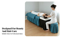 4 Pieces Shampoo Bed Cover Set Machine Washable Beauty Bed Skirt Cover Easy to Clean Hair Washing Station Linen for Head Wellness Centers, Spas