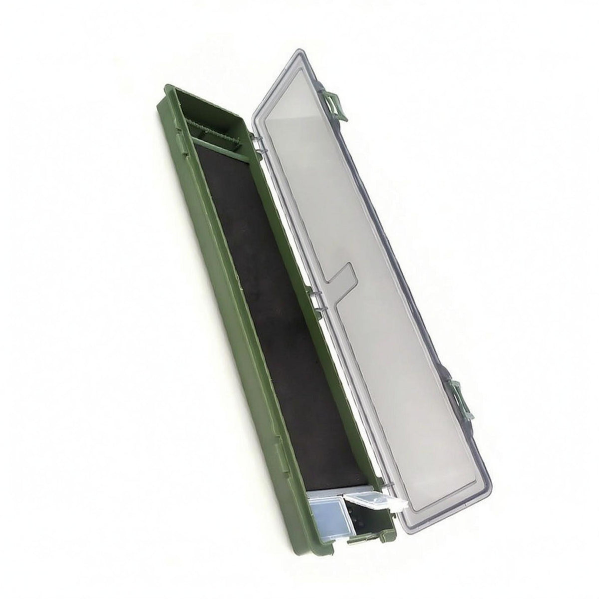 EVA Liner Leader Storage Box ABS Plastic Carp Tackle Organizer Transparent Lid Fishing Hook Storage Box Snap Closure