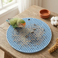 Parrot Slow Feeder Silicone Bird Foraging Mat, Cockatiel and Budgie Slow Feeder for Enrichment, Food Cage Accessories Toy