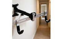 Wall-Mounted Bike Rack Black and Silver Two-Wheeler Wall Hanger Heavy Duty