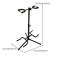 Adjustable-Height Double Guitar Stand Floor-Standing Guitar Stand with Padded Yokes Heavy-Duty for Guitarists