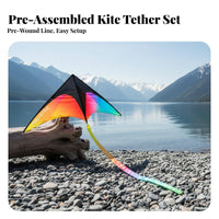 Single Line Kite Easy to Fly Beginner Kite in Light Wind for Beach, Adults