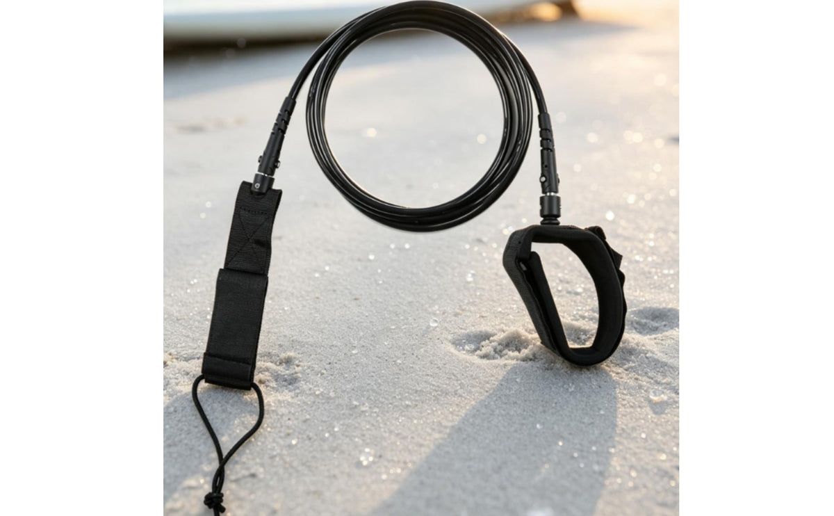 Surfboards Leash with Ankle Cuff Coiled Leash Flexible Leg Rope for Sea