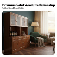 Multi-Functional Wooden Sideboard Cabinet Versatile Dining Room Buffet Long-Lasting Kitchen Buffet Sideboard Rounded Corners for Homeowners, Families, Interior Decorators