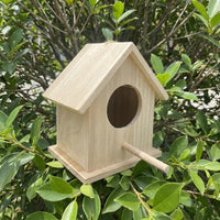Wooden Birdhouse with Perch, Solid Wood Hanging Birdhouse for Garden Decor, Mini Birdhouse House Garden Design, Universal Bird Species Shelter