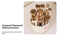 360-Degree Rotation Rotating Brush Cylinder with Lid particleresistant Rotating Makeup Brush rotating organizer particleresistant Cosmetic Organizer Lidded Design for cosmetic lovers, Women, Teens, Dressing Table, vanity, Bedroom, Bathroom Counter