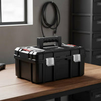 Portable Hardware Box Multi-Functional Portable Hardware Organizer Large Capacity Hand-Tool Tote Container for Repairmen, Job Site, Garage, Workshop