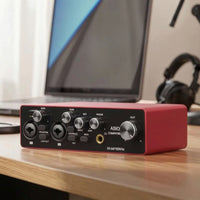 Audio Stream input/output Compatible USB Audio Interface Phantom Power Audio Interface with Combo Inputs Desktop External Sound Card Compact for Musicians, Vocalists, Home Studio