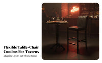 Urban Loft & look Table and Stool Set Retro Design Bar Furniture Wrought Iron Frame High-Top Seating Easy Assembly for Restaurant Owners, Homeowners, Apartment Dwellers, Nightclub, Cafe, Home Kitchen, Small areas