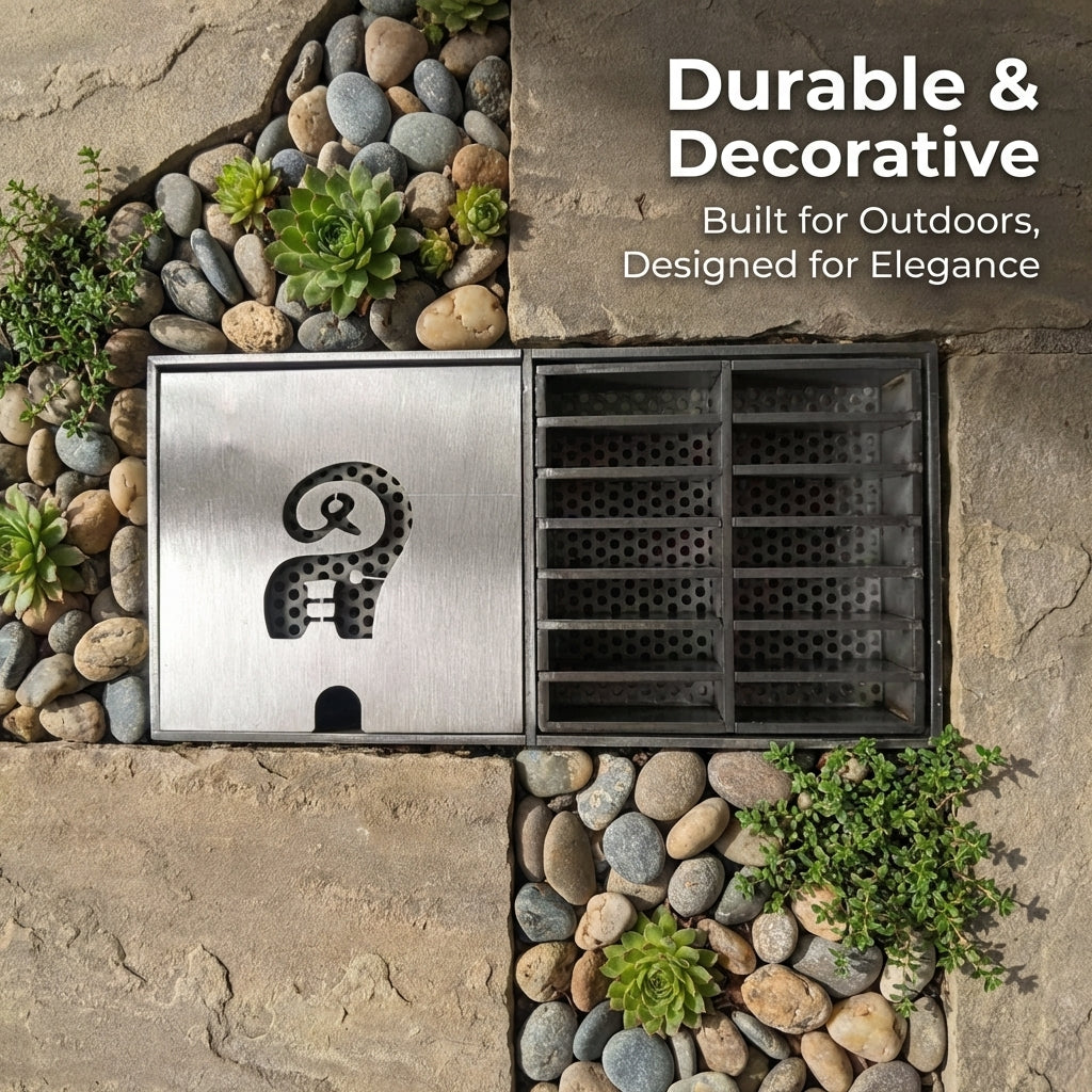 Stainless Steel Drain Cover, Gully Grid for Outdoor Use, Heavy Duty Drain Cover, Square Drain Cover Stainless Steel