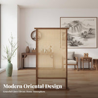Modern Minimalist design Freestanding Woven Partition Foldable Design Room Divider Semi-Private Privacy Screen long-lasting for closed office Managers, Content Creators, Entrance Hall, Studio Apartment, Restaurant, virtual Conferencing