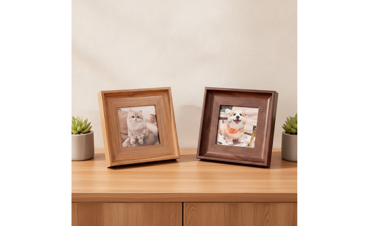 Square Photo Frame Vintage Tabletop Frame Compact for Shelf