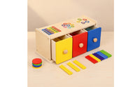 Child-Centered Wooden Color and Shape Sorter Hand-Eye Coordination Wooden Box with Drawers Matching Box with Drawers Learning for Homeschool