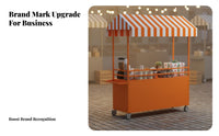 On Wheels Mobile Food Cart Multi-Purpose Street Food Stand Versatile Vendor Cart with Canopy Heavy Duty for Small Business Owners, Entrepreneurs, Caterers, Night Markets, Festivals, Craft Fairs, Retail Shops
