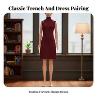 1/6 Scale Female Figure Clothes Non-Staining 1/6 Scale Trench Coat Elegant Design 12 Inch Figure Clothing Set for Collectors, Photography