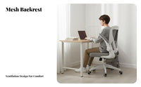 Reclining Mesh Office Chair with Footrest Ergonomic Comfortable and Resilientsign Computer Seat Highspine Builtintegrated